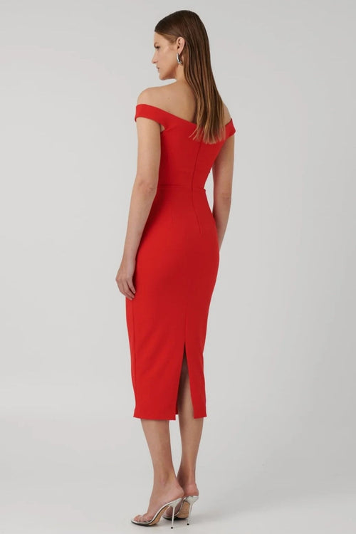 Aami Midi Dress - Cherry Red